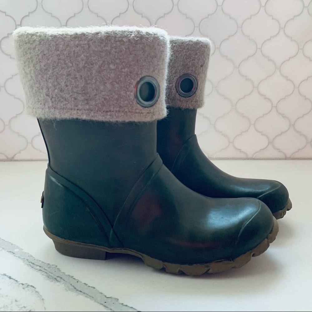 Bogs Becca Solids Waterproof Rain Boots Dive Green 6 - Picture 5 of 8